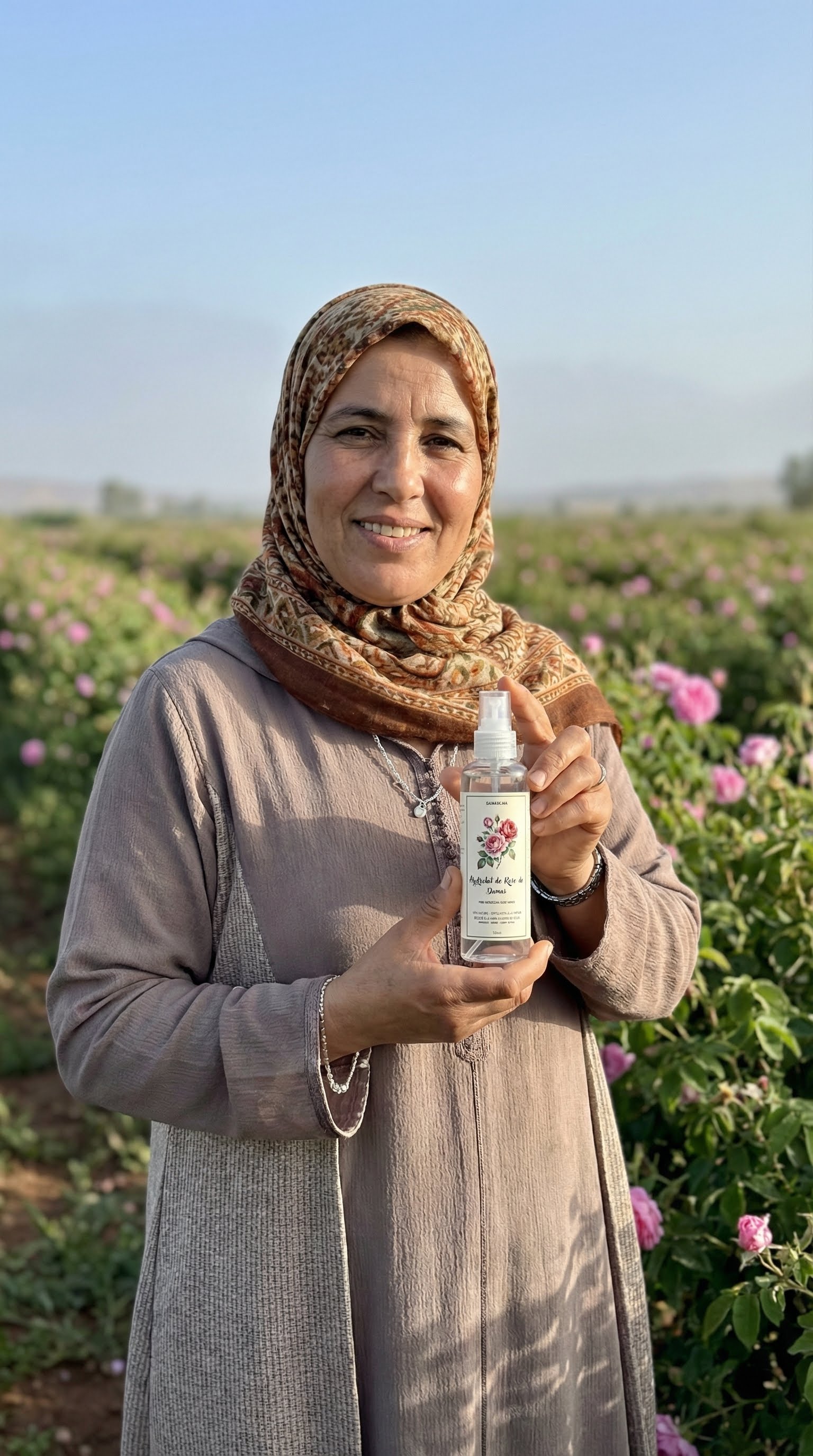 Récolteuse de roses de Damas au Maroc